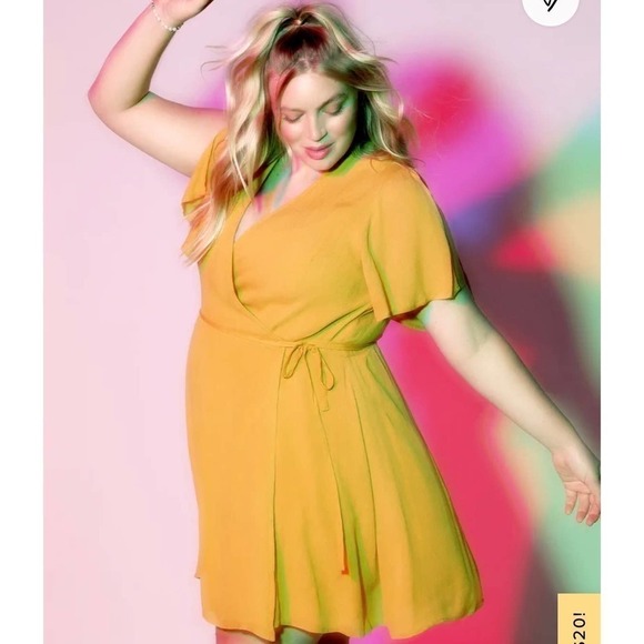 Lulus Mustard Yellow Harbor Point Wrap Dress w/Slit Sleeves - Picture 11 of 11